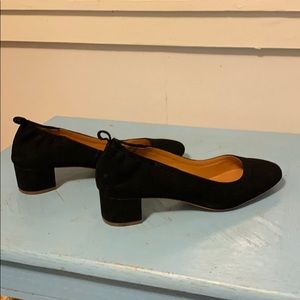 J Crew suede block heel pumps. Black size 8.5.